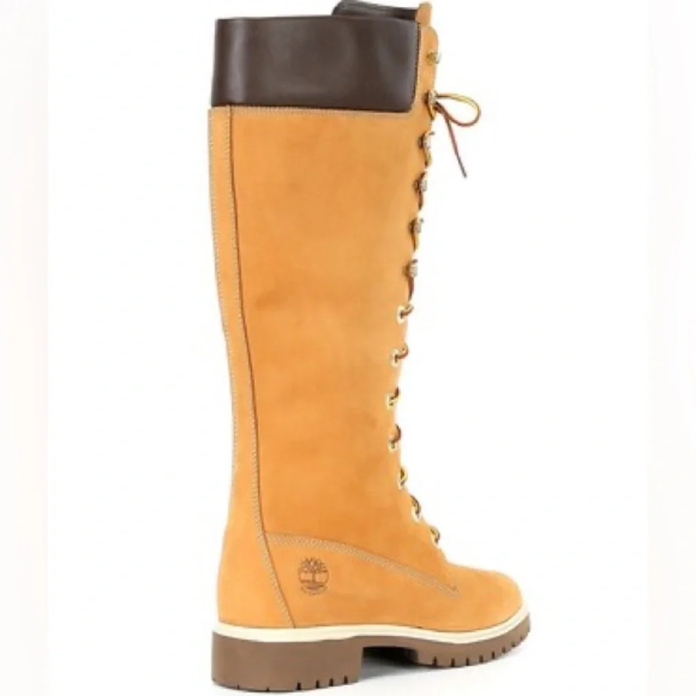 Timberland Tan and Brown Tall Lace-Up Boots - Picture 5 of 10